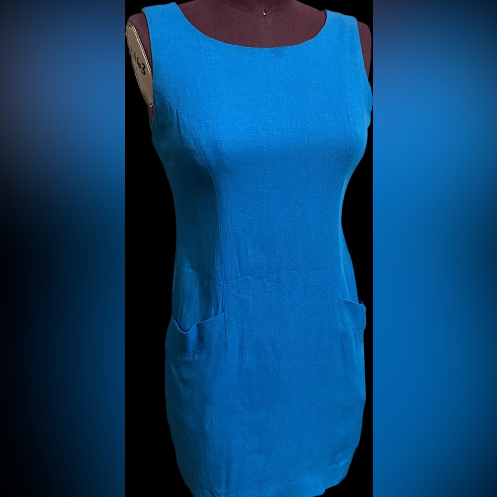 Vintage 80s Linen Jessica Howard Dress